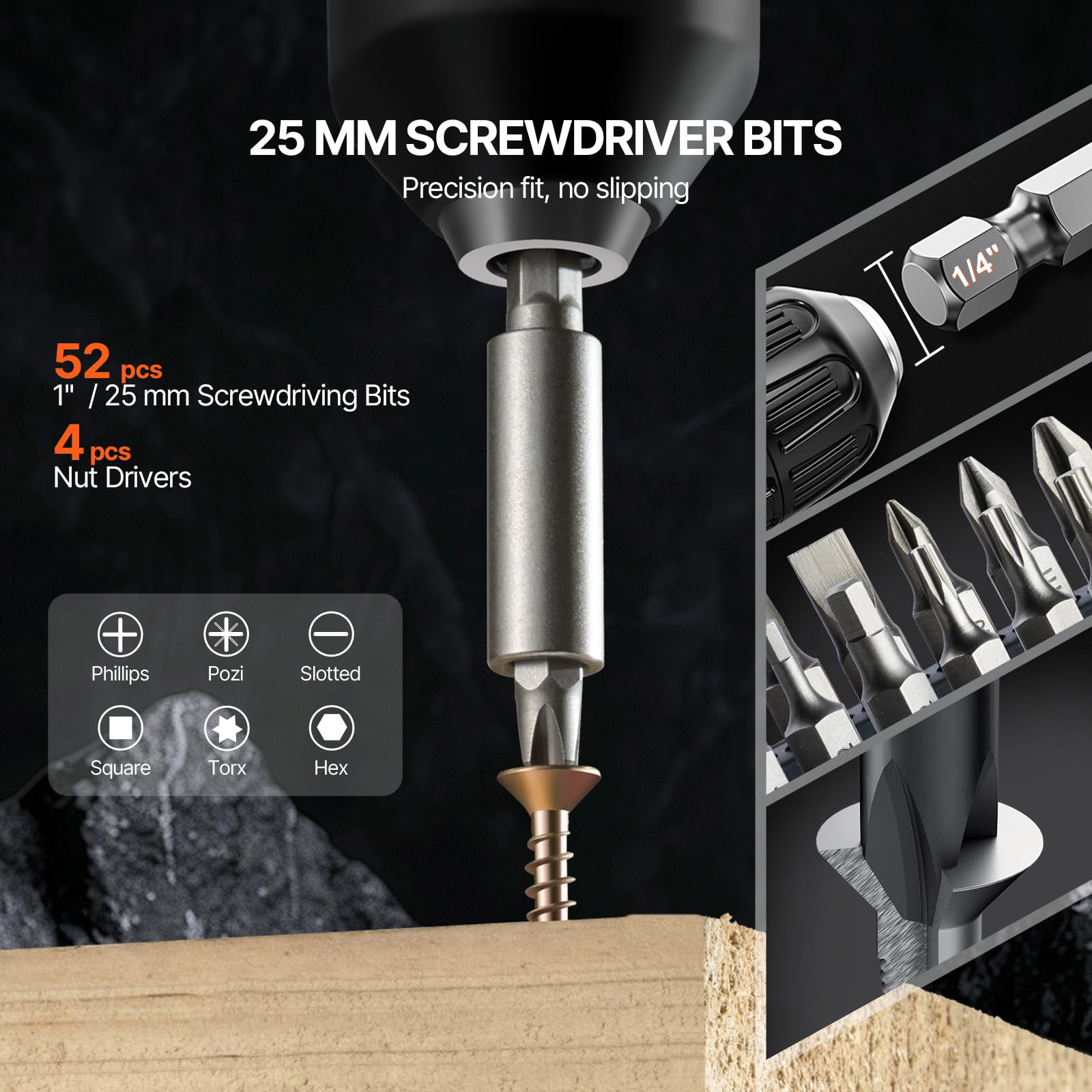 VEVOR Drill Bit Set, 100 Pieces Drill and Driver Bit Set - Image 4