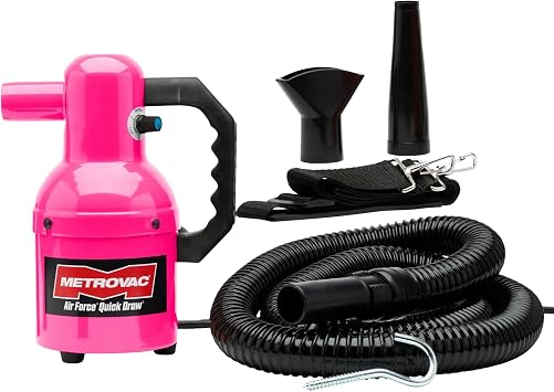 METROVAC Quick Draw Hot Pink Dog Dryer | Portable Pet Dryer & Dog Blow Dryer | 1.3 HP Variable Speed USA