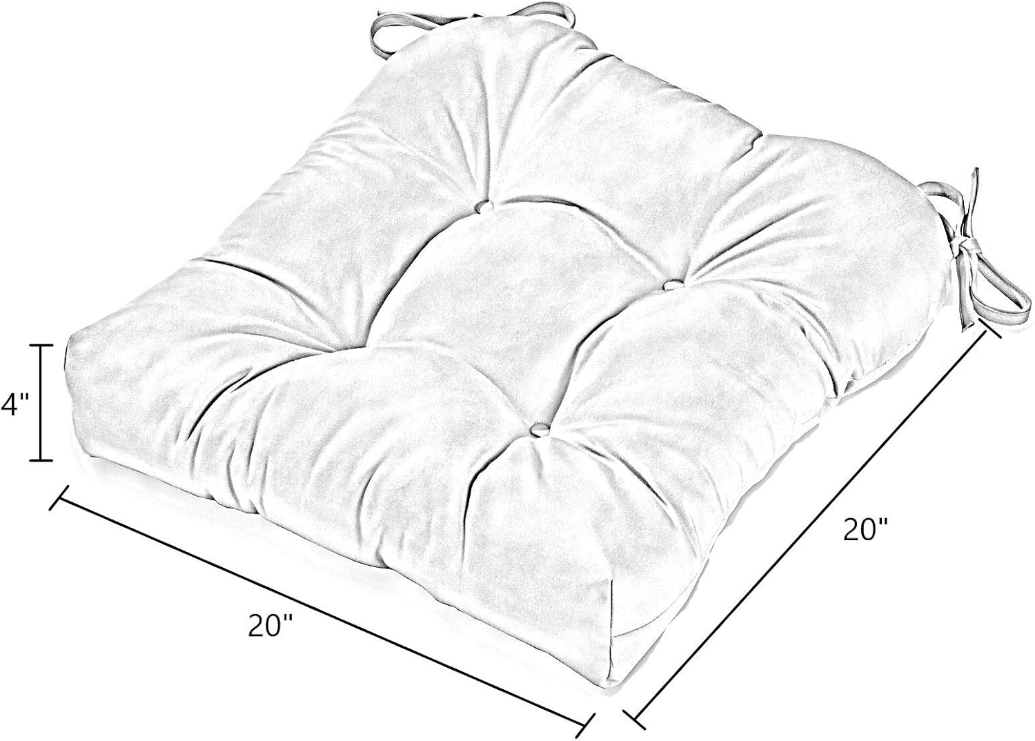 South Pine Porch Outdoor 20-inch Square Tufted Seat Cushion, Set of 2, Rust 2 Count