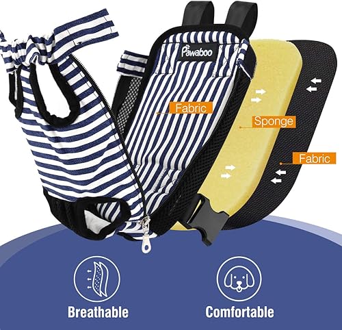 Miniatura 9 de Pawaboo - Mochila para perros y gatos pequeños y medianos, cachorros, ajustable, se puede llevar en el pecho, con abertura para patas, para viajes,