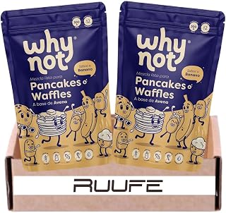 Almond based waffles Why Not Pancake mix (2 pack) with Banana flavor waffle Gluten Free & no added sugar Works with Waffle Maker - Fast and Fresh Breakfast Foods