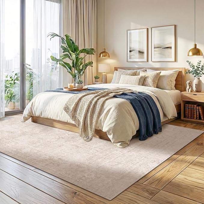 Alfombra Homemate Lavable 8x10 Beige para sala miniatura 3