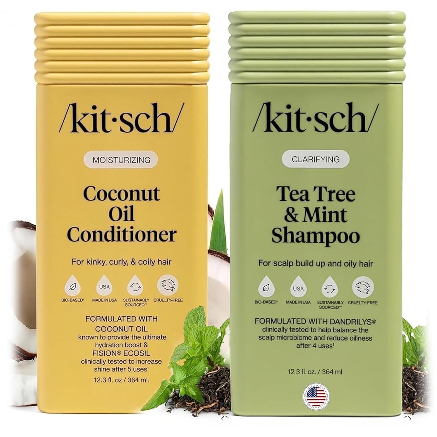 Kitsch Tea Tree Mint Shampoo & Coconut Oil Conditioner Set 12 oz