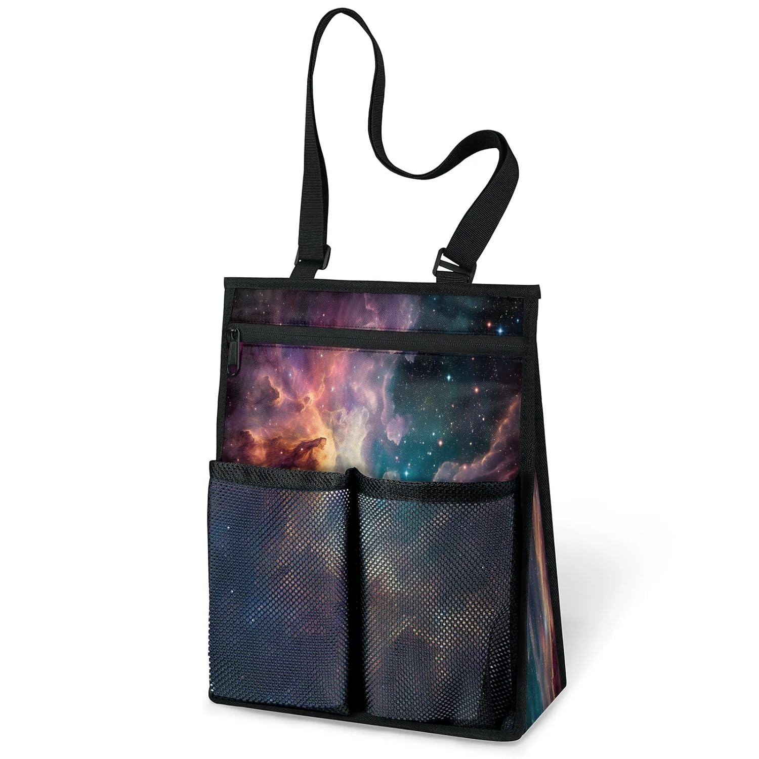 Ourtheme Galaxy Nebula Portable Shower Bag for Travel Gym Camp Beach Tote Shower Caddy Bags Hanging Toiletry Organizer