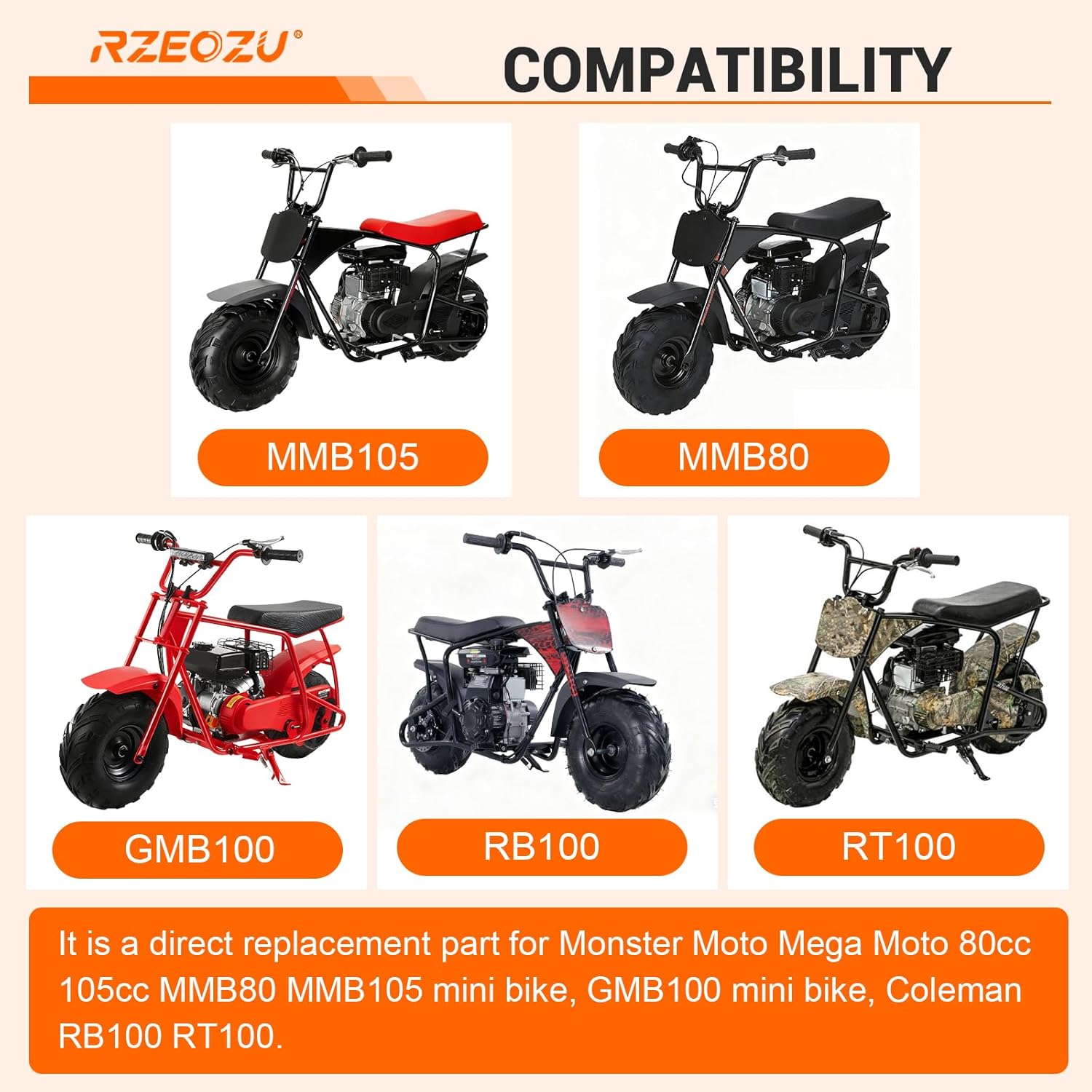 Mini Bike Hydraulic Brake Kit with Rear Brake Caliper Mounting Bracket Replacement for Monster Mega Moto 80cc 105cc MMB80 Minibike GMB100 Coleman RB100 RT100 Parts 180mm Disc Brake Rotor