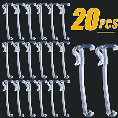 Miniatura 2 de Hitefu 20 clips de cenefa, clips de repuesto de plástico de 3.25 pulgadas para cenefa de ventana, clips ocultos transparentes para cenefa horizontal