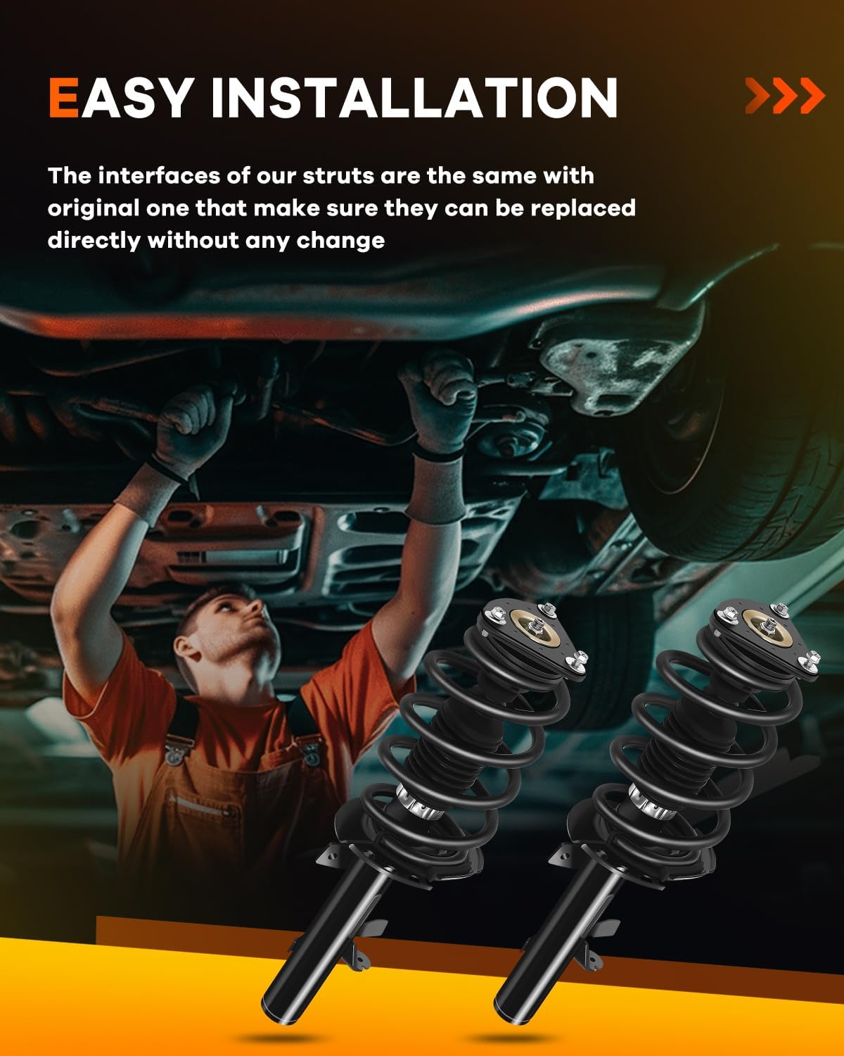 OCPTY Front Complete Struts Spring Assembly Shocks Struts Fits for 2013-2019 for Ford Escape Quick Struts 172751 172750 - Set of 2