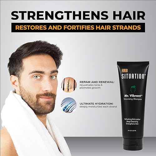 Miniatura 3 de Hair Situation Champú para hombres Mr. Vibrant Volumizing Hair para un cabello más completo, más fuerte y más grueso, combate la pérdida de cabello,
