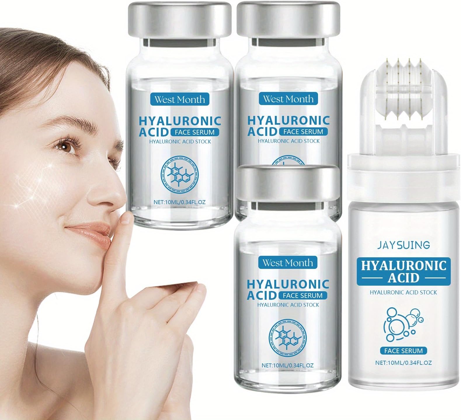 Micro Infusion System for Face, Icro System for Face, Facial System with Serum, Glamory Micro System for Face, Serum Smooth Skin Facial Serum for All Skin Types(1*Micro System Tool+3* Face Serum)