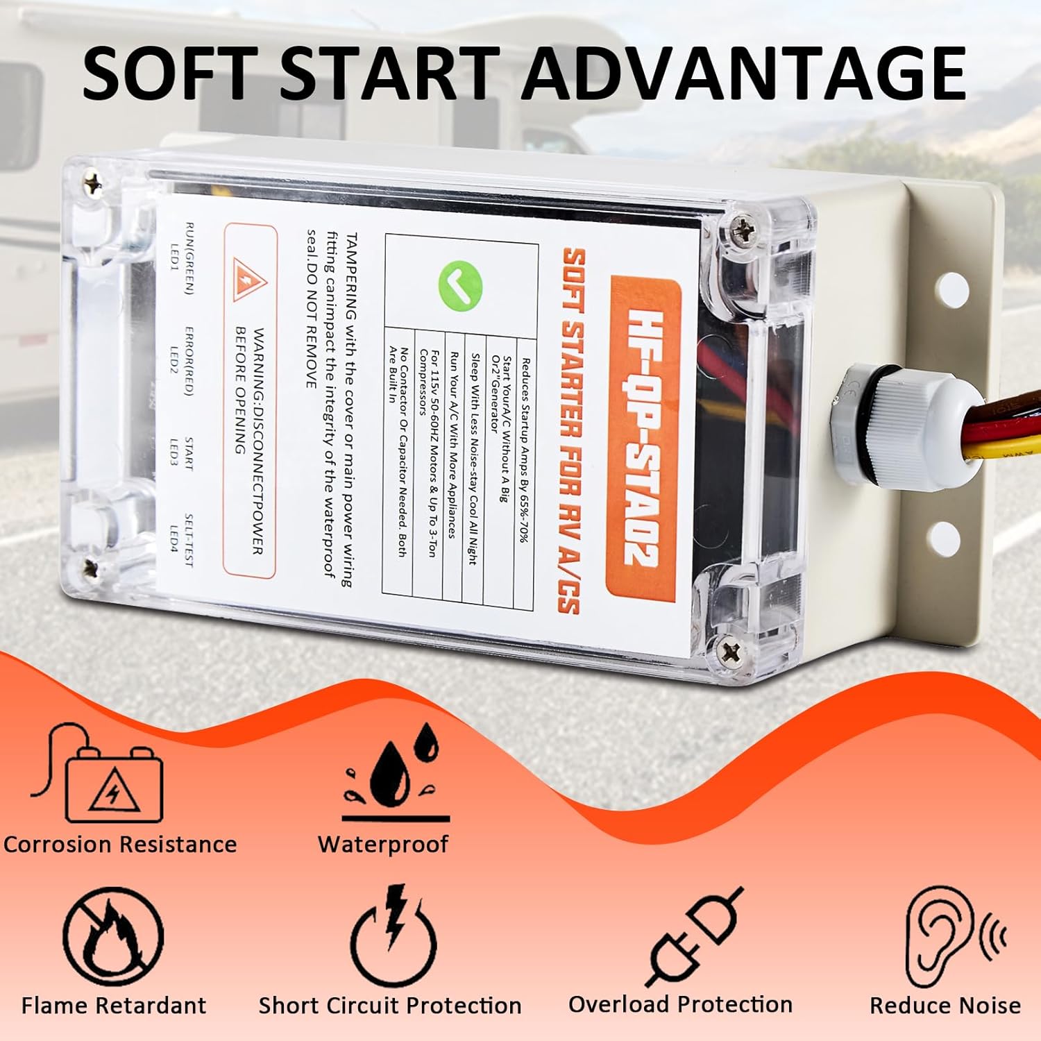 Soft Start Kit for RV Air Conditioner, HVAC Soft Start Kit for RV, Van, Camper, Trailer Air Conditioner, Easy Start an A/C & Electrical Appliances with a Small Generator