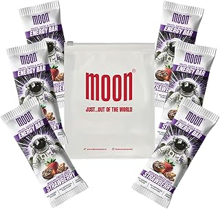 Moon Energy Bar Strawberry | 270g Pack (45g x 6 Bars) | High Fibre | Freeze-Dried Fruits | Dates & Nuts | Nutritious | Fru... Price In India