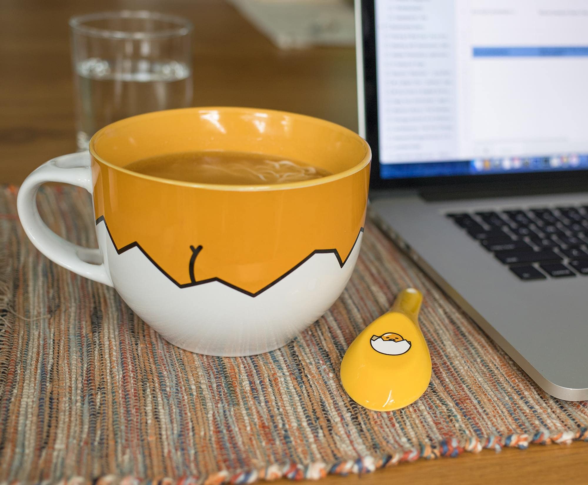 Silver Buffalo GUD20136B Sanrio Gudetama Suppentasse mit Löffel, Keramik, Gelb