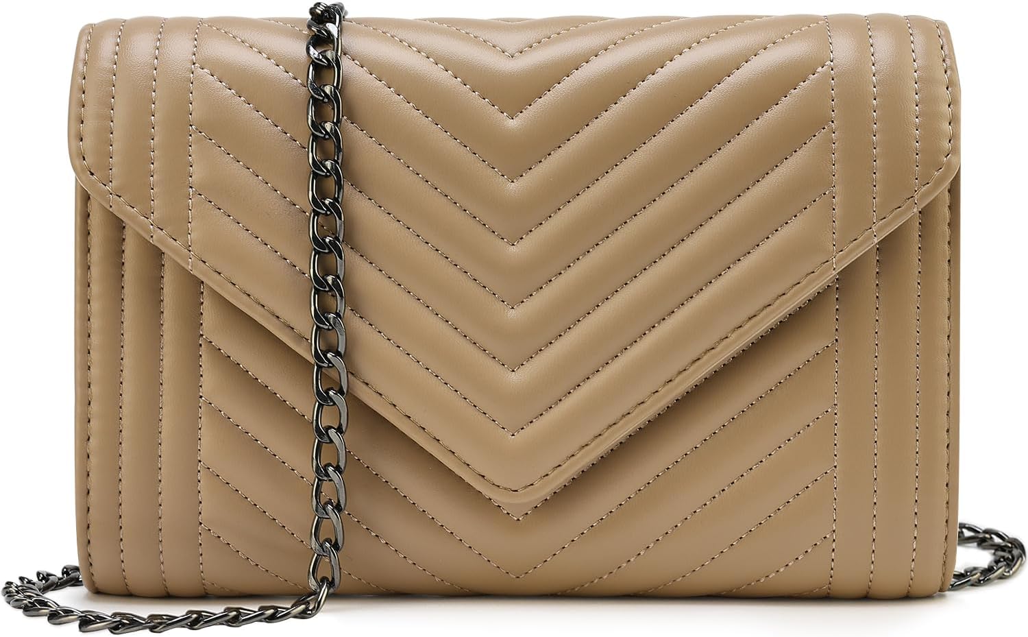 Small Leather Crossbody Bag for Women Clutch Purse Cross Body Purse Shoulder Bags with Chain Strap Quilted Purses