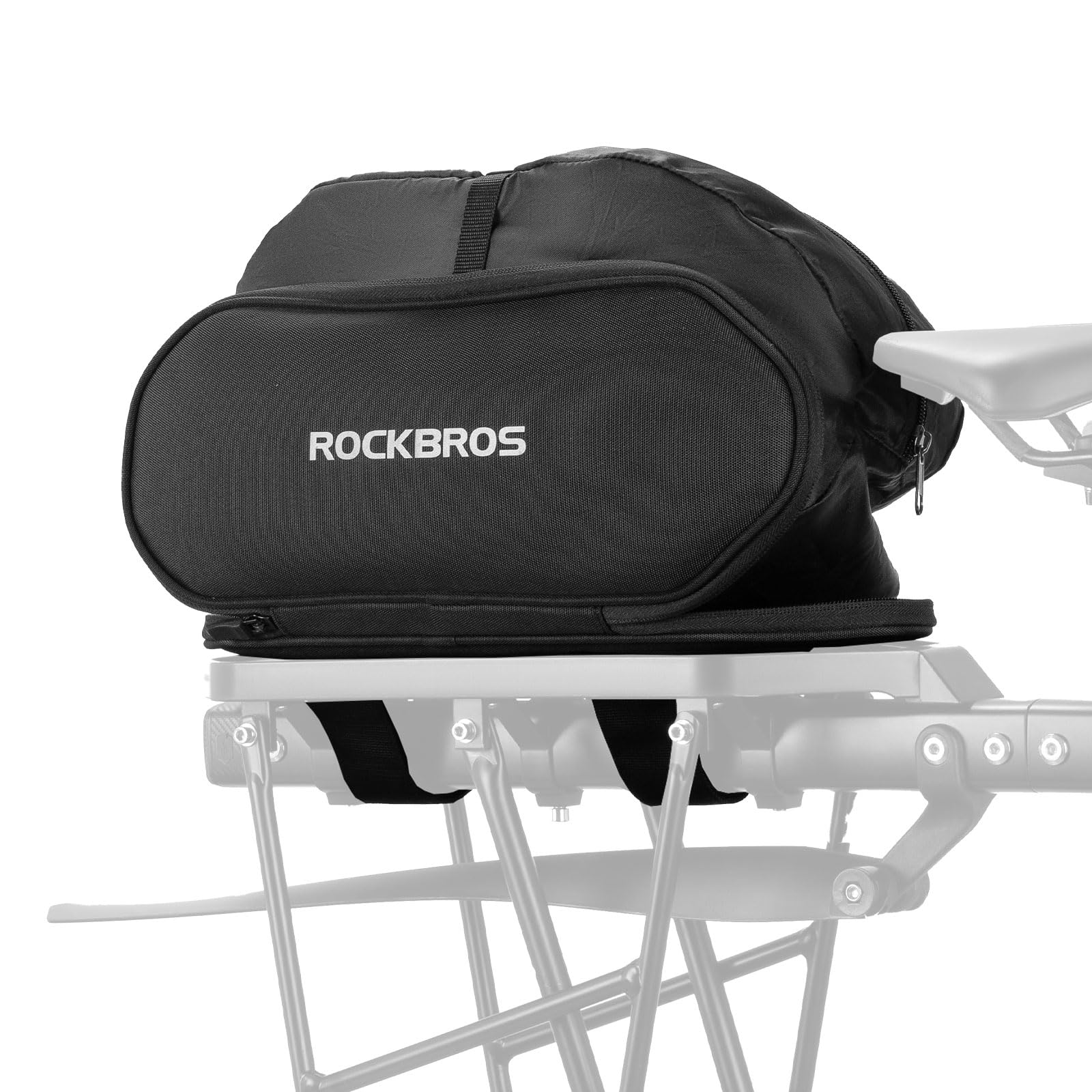 ROCKBROS Bike Bag Expandable Pannier Rack Bag up to 5l, With Sponge Can Be Used as Bicycle Saddle, Multifunctional Compatible with Bicycle Rear Carrier Rear Seat Bag