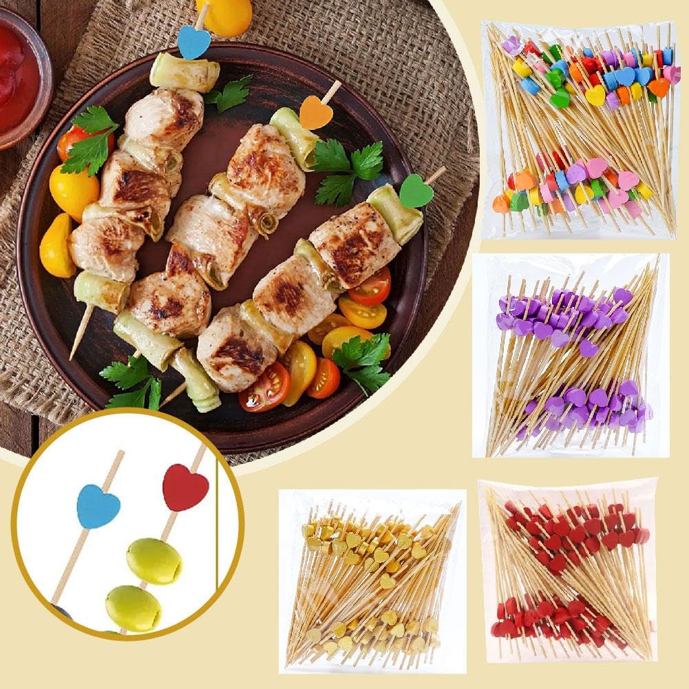 Pics à Cocktail 100 Pièces, Cure-dents Fantaisie En Perles Dorées Pour