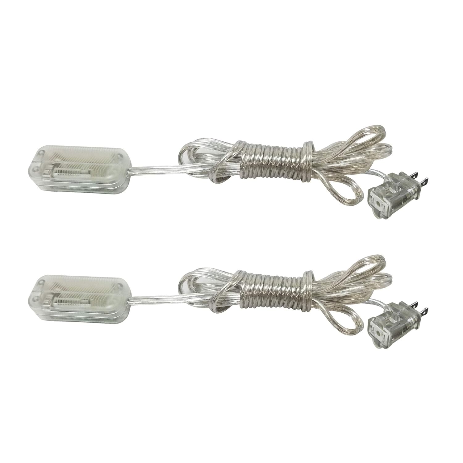 Royal Designs, Inc. TD-2002-CL-2, Table Lamp Plug-in Dimmer for Halogen, LED and Incandescent Bulbs, with Locator Light, Clear, Set of 2
