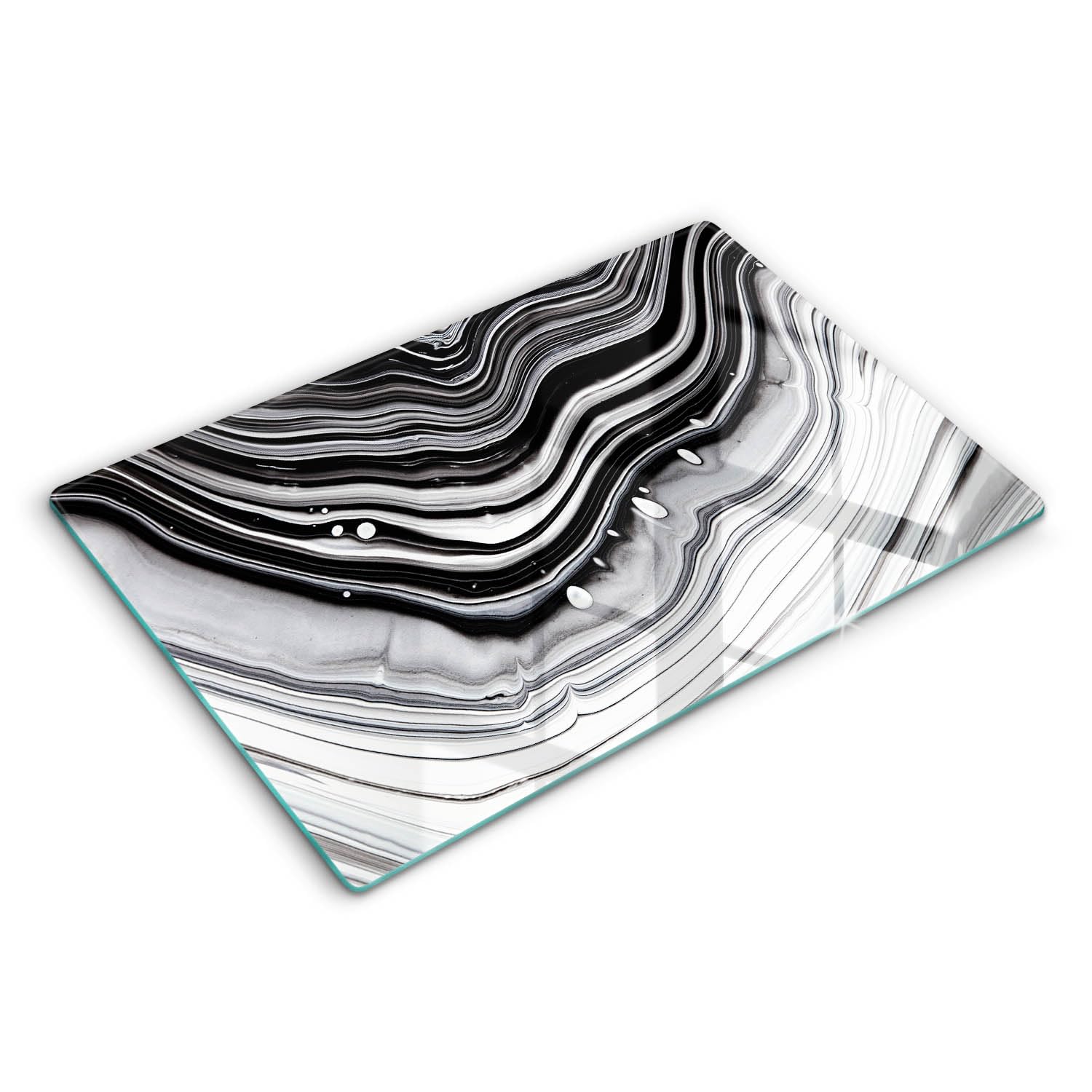 Planche à Découper 80x52cm Wallfluent Cuisson Résistance Grand Format Verre Abstraction