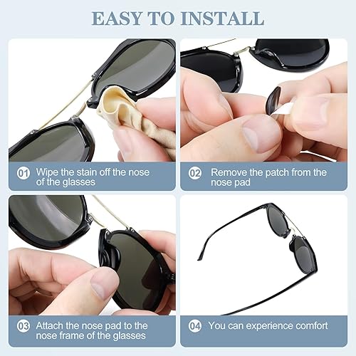 Miniatura 4 de 12 pares de almohadillas adhesivas de silicona suave para la nariz antideslizantes con bolsa de aire de 0.4 pulgadas de grosor para todo tipo de