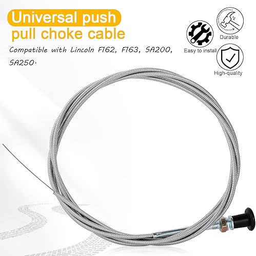 Miniatura 4 de Carburador universal Push Pull Choke Control Cable para 60-122 60122 290-835 290835 Tractor cortacésped 96" Conducto Go Kart Carts Mini Bike Oregon