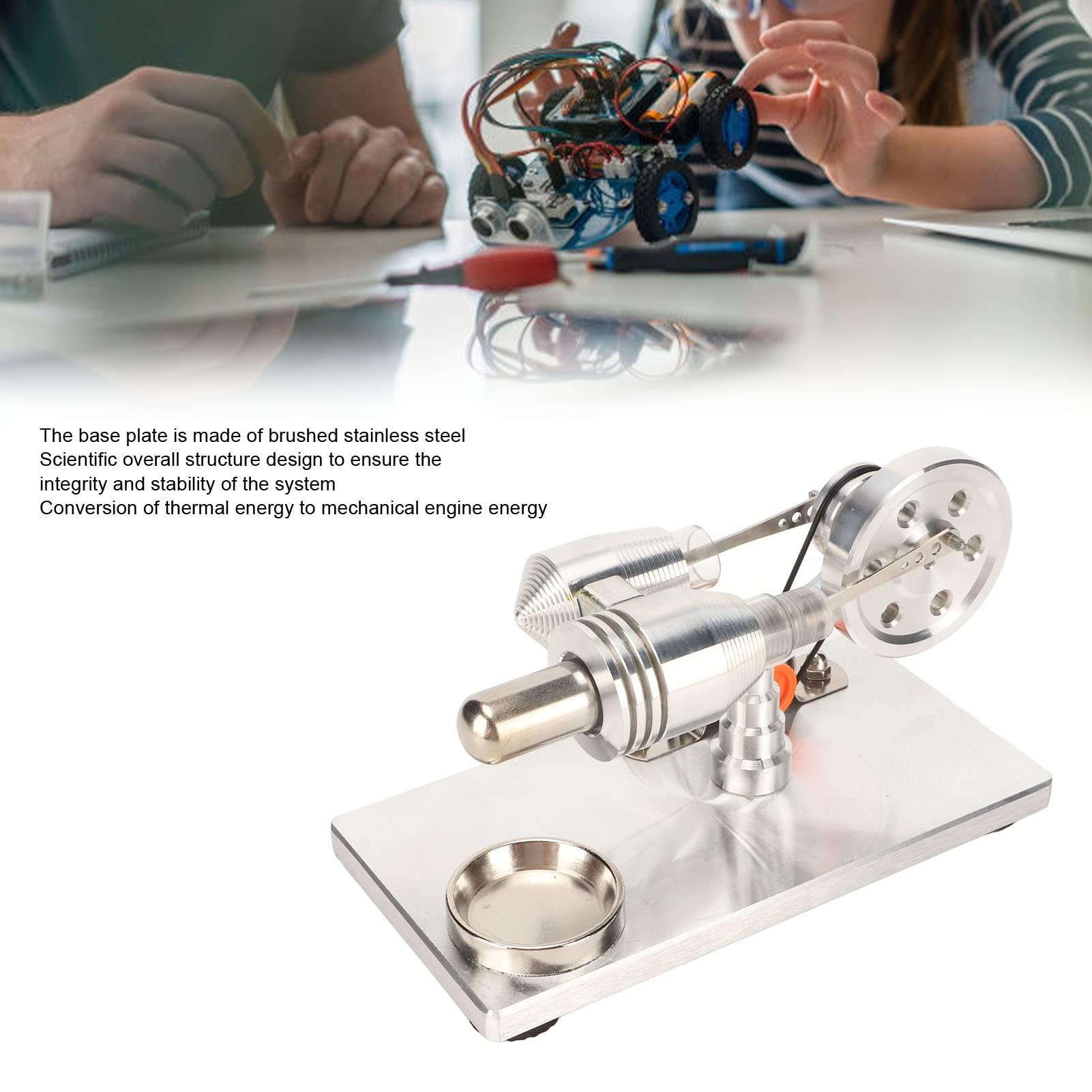 Alvinlite Motor Stirling De Aire Caliente, Generador De Energía En Miniatura, Generador De Energía Eléctrica, Motor De Ley con Lámpara para El Hogar, Regalo para Niños, Adultos, Artesanía, Orname
