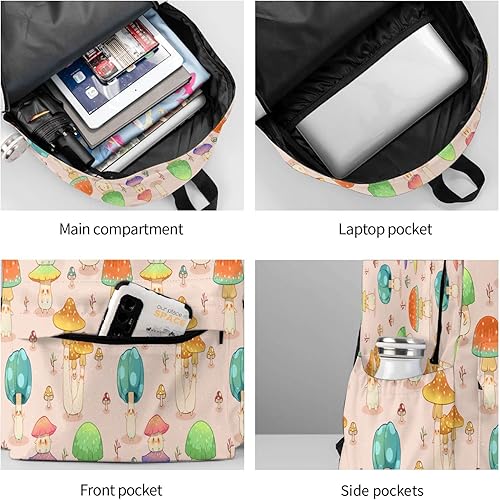 Miniatura 8 de Shoggoth Mochila de 17 pulgadas con diseño de mariposas, informal, mochila para laptop para mujer, bolsa de viaje para senderismo, Negro13, Mochilas