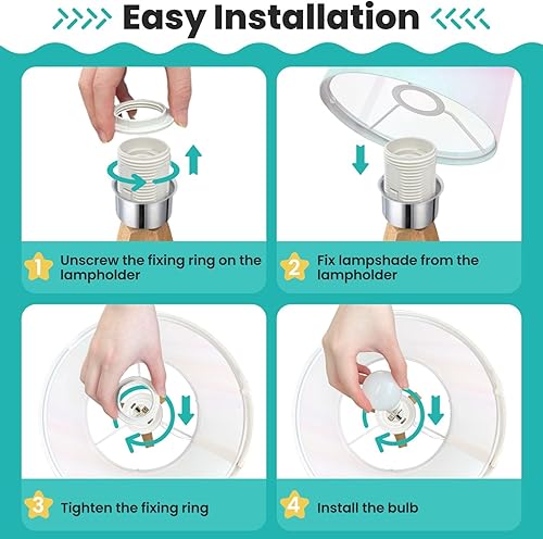 Miniatura 5 de Tripod Bedside Desk Table Lamp Minimal Fluid Gradient Blurred Wave Pastel Color Earth Tone Green Pink Wood Nightstand Lamp with Linen Fabric Shade