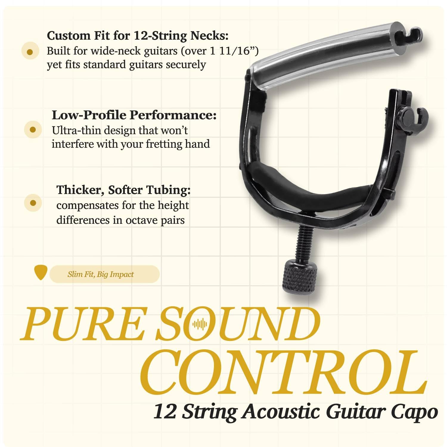 Paige™ Oryginalna gitara akustyczna Capo P-12E - 12-strunowa - wykończenie: heban