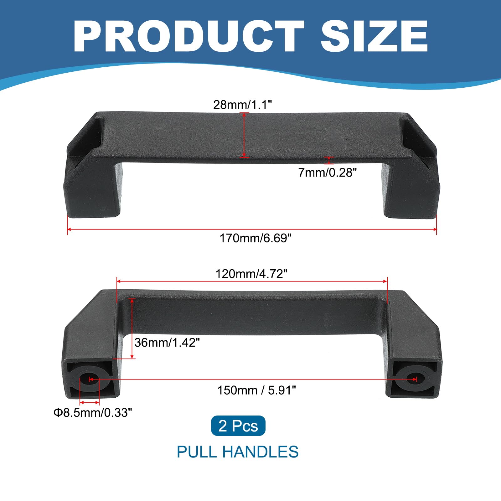 PATIKIL Plastic Pull Handles 150mm Hole Centers - Image 2