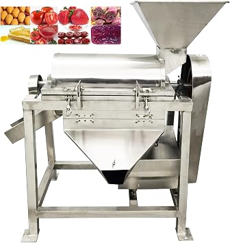 INTSUPERMAI Commercial Vegetable Pulper Pulping Fruit Beating Machine Fruit Puree Vegetable Pulp Making Machine Stainless Steel Screw Press Juicer Pulper Machine 220V