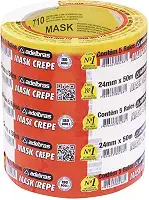 Fita Crepe, Adelbras 0615100019, Multicor, Pacote de 5