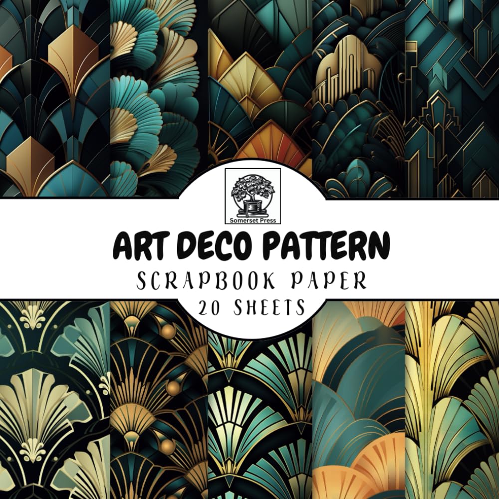 Art Deco Scrapbook Paper 20 DoubleSided Sheets of Art Deco Designs