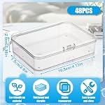 Acrux7 48 Pack Clear Plastic Playing Card Boxes, Empty Playing Card Case, Snaps Closed Gaming Cards Holder Deck Boxes for Game/Sport/Trading Cards Storage, Poker (4.1x2.9x1 Inch)