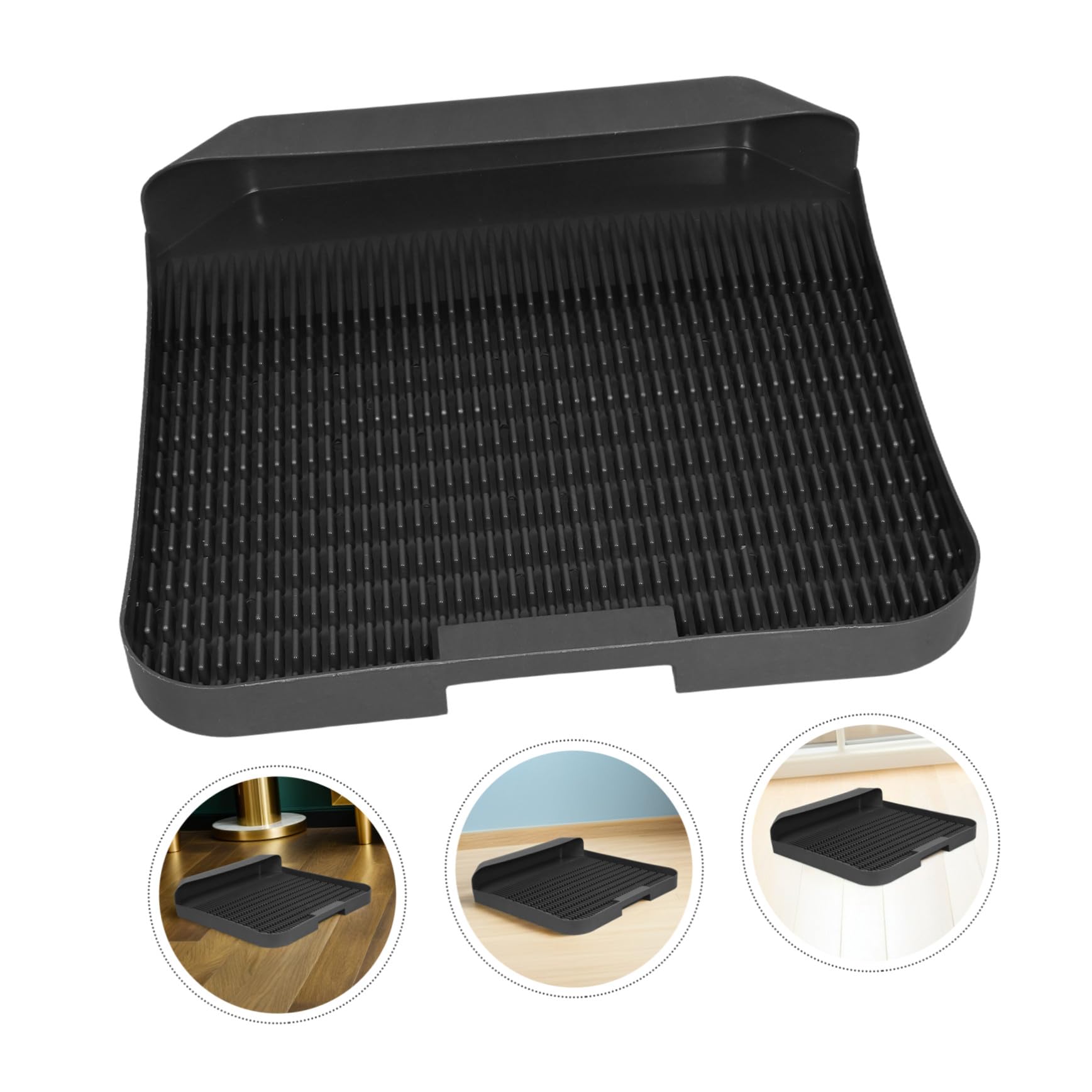 Cat Litter Tray Mat Non-slip Deep Litter Box Rug With Raised Edges For Scatter Control Easy To Clean And Portable