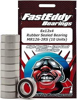 FastEddy Bearings 6x12x4 Rubber Sealed Bearing MR126-2RS (10 Units)