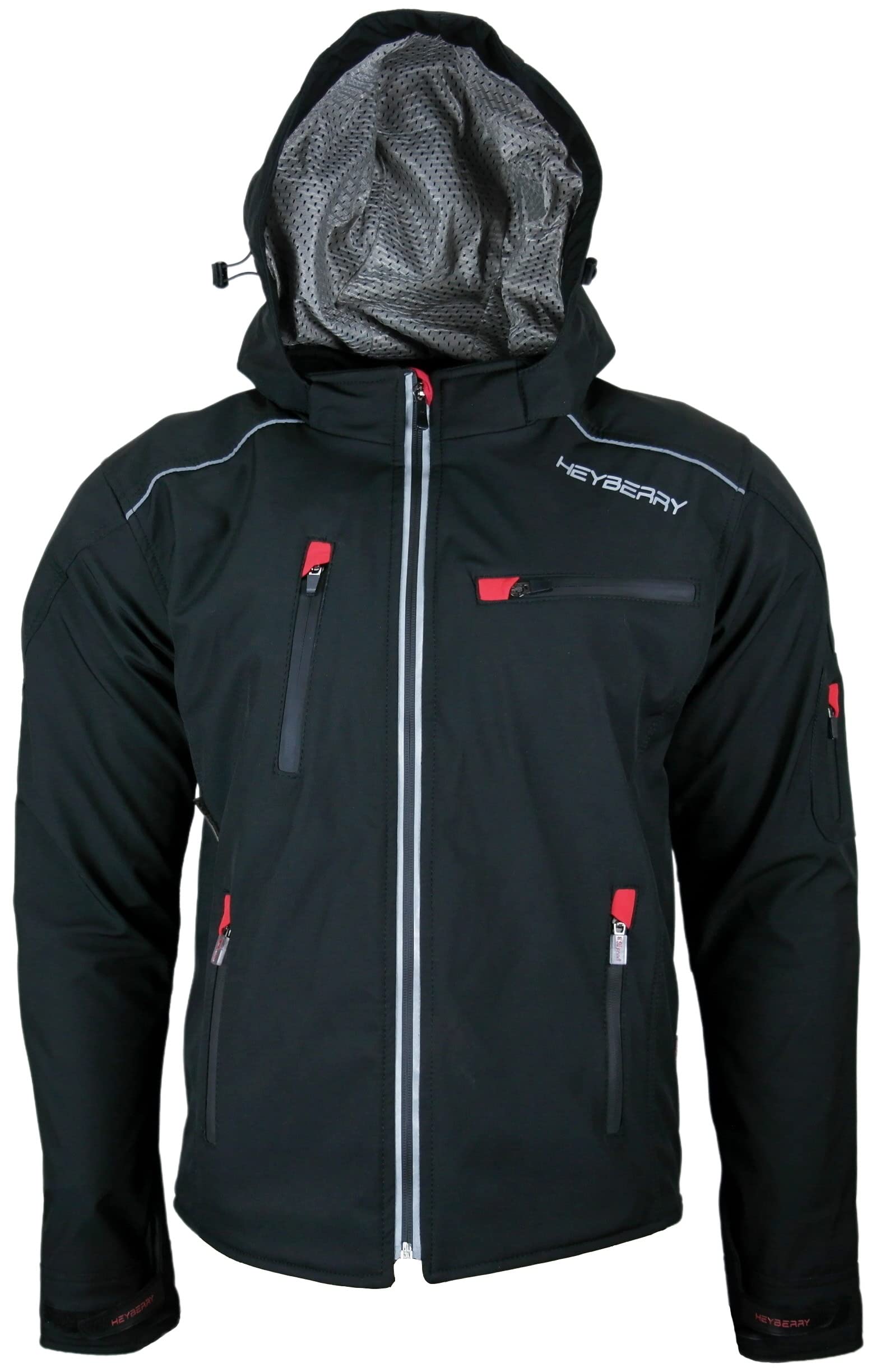 HEYBERRY Soft Shell Motorradjacke Textil Rot Grau Neon Orange Schwarz M bis 7XL