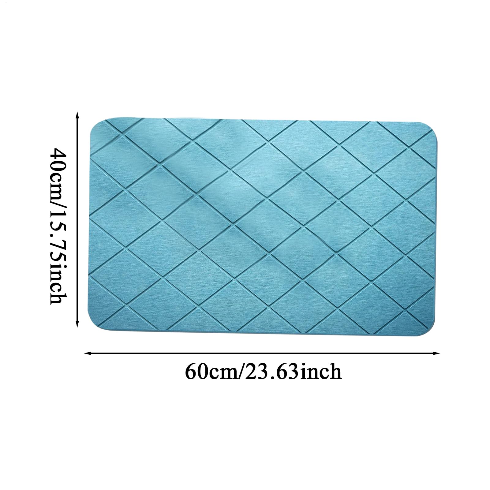Tappetino da bagno in terra di diatomee, assorbe l'acqua, design geometrico ad asciugatura rapida, antiscivolo, per WC, cucina, vasca da bagno, piscina, uso spa, nero, blu, grigio, bianco