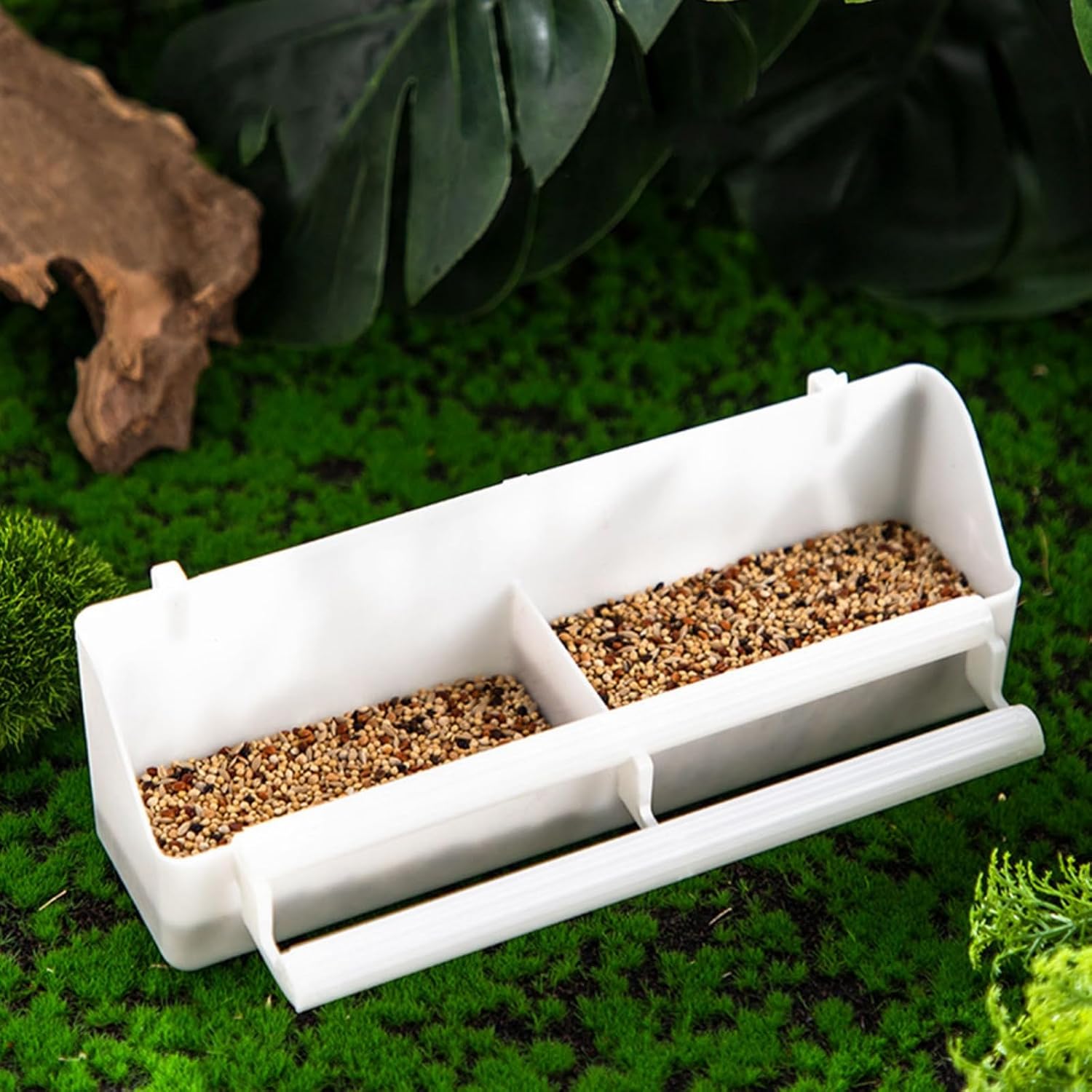 POPETPOP Bird Cage Feeder Cups Bird Food Bowl for Cage Hanging Food Feeding Bowl with Clip-on Design Feed Trough for Rabbits Pigeons Parrots Hamsters 3 Pack 8.38 X 2.55 X 2.08 in