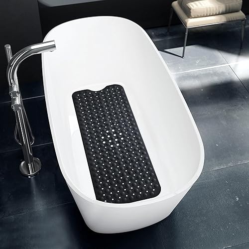 Miniatura 7 de LDC - Tapete de baño para bañera, tapete interior de ducha con orificios de drenaje y ventosas, tapete de baño antideslizante para el interior de la