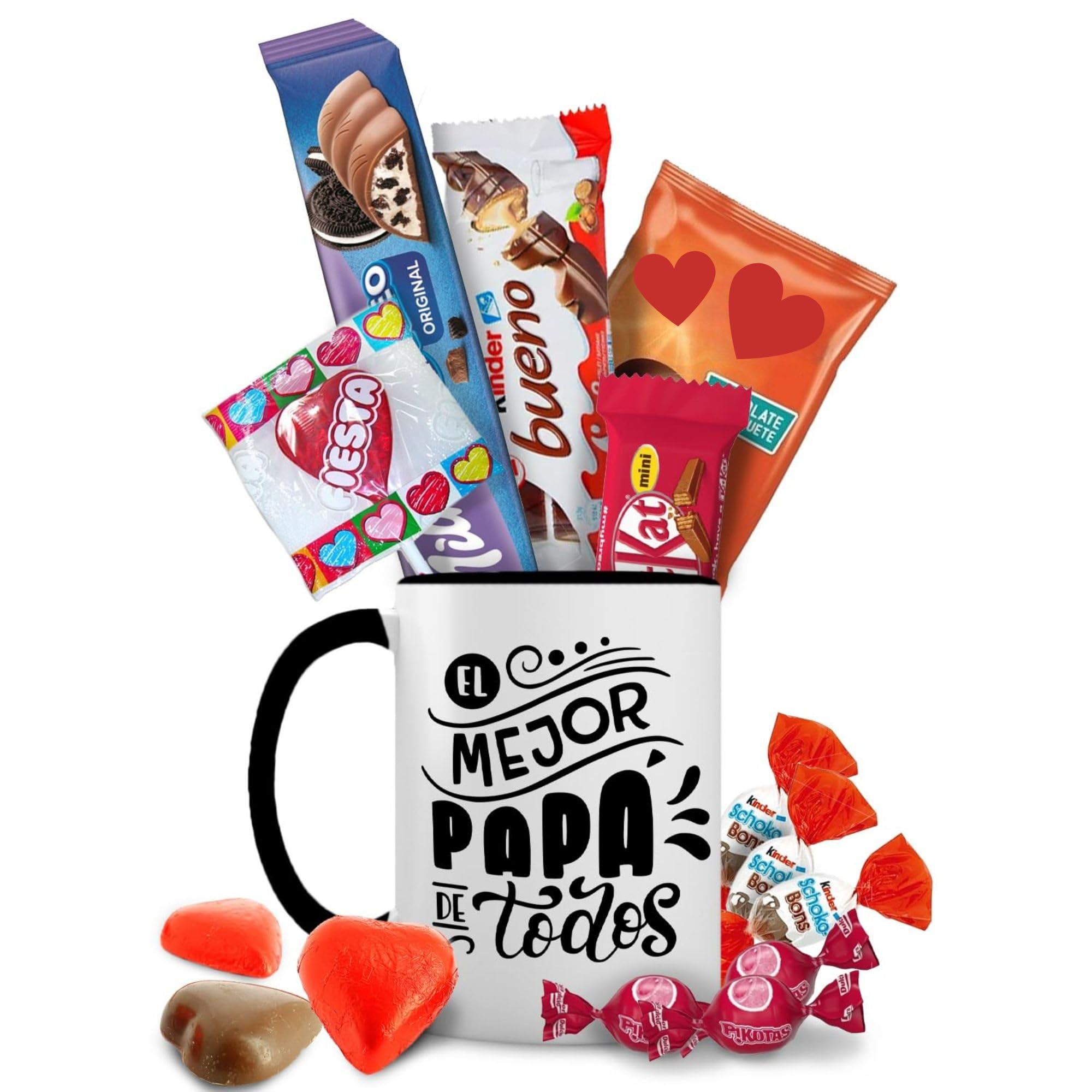 Taza Regalo Día de la Madre con de +14 Chocolates - Regalo Original con Chocolatinas Kinder,Milka,Kit-Kat y Chucherías - "La Mejor Mamá de Todas" — view 11