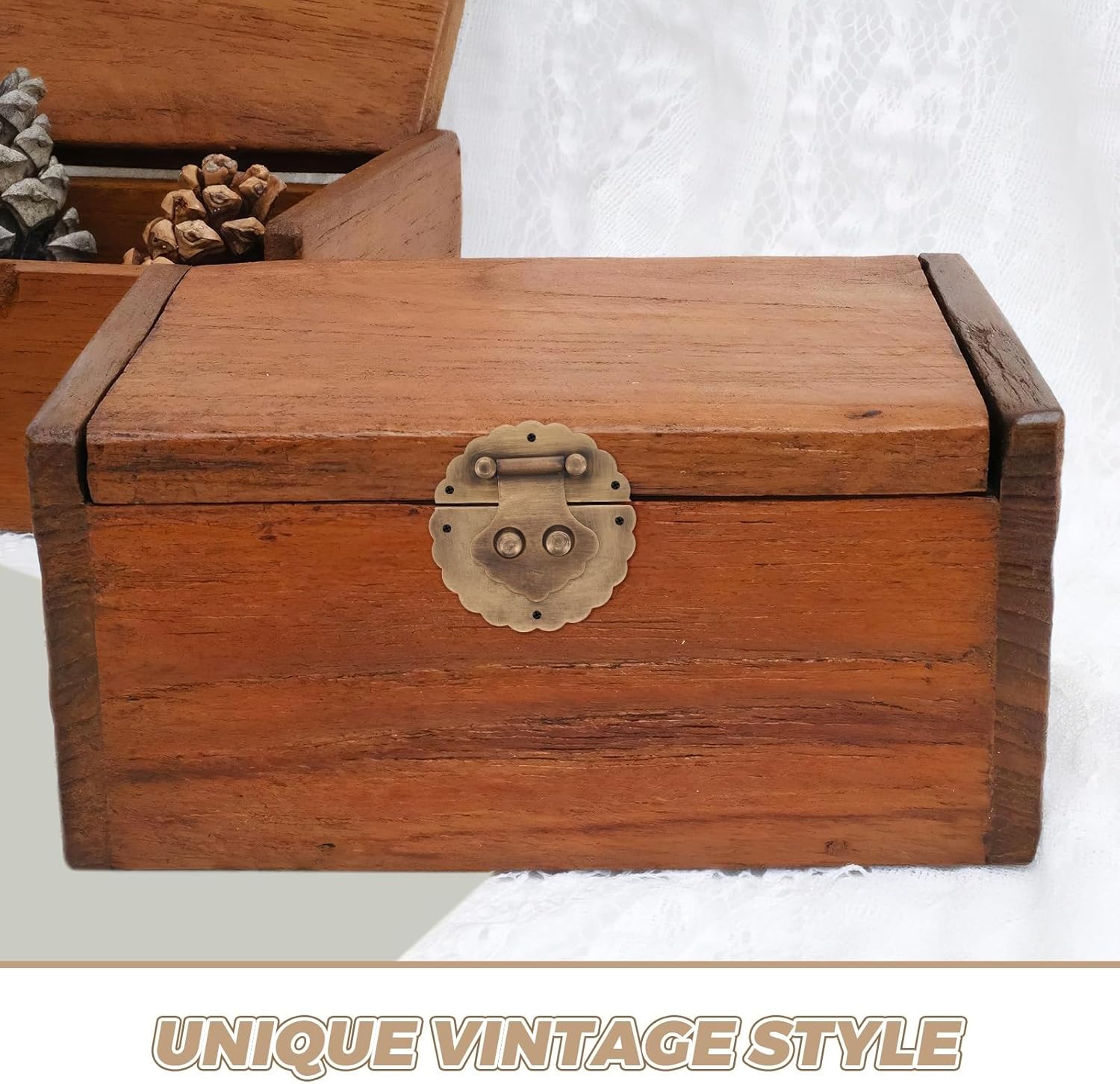 Jewelry Box Latch 4/8/16pcs Brass Vintage Box Lock Hasp Latch Buckle Screw Jewelry Suitcase Cabinet Chest Clasp Closet Door Buckles(16pcs)