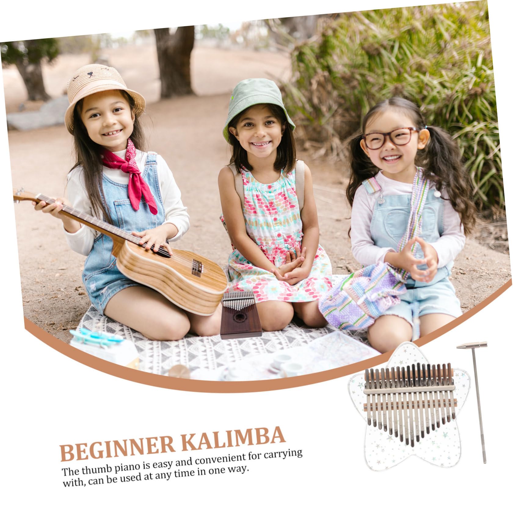 Toyvian 1 Zestaw Kalimba Kciuk Instrumenty Dla Dzieci Fortepian Palec Cyfrowa Klawiatura Instrument Mini Klawiatura Fortepian Kontroler Elektryczny Pianina Muzyczne Ukulele Klawiatury