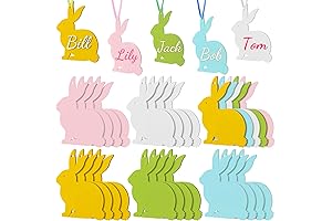 Customize Easter Bunny Tags: Acrylic Bunny Tags, Wooden Name Tags for Easter Party Favor