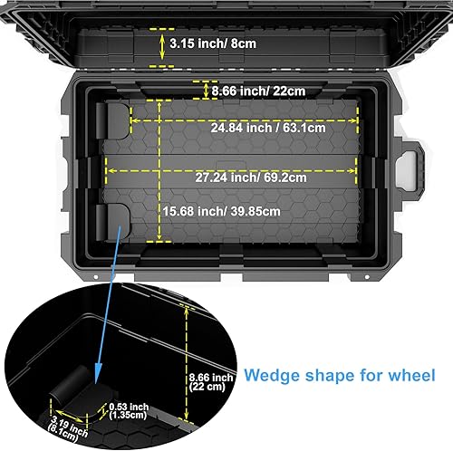 Miniatura 2 de Funda rígida impermeable, 33 x 21 x 14 pulgadas, funda para equipo con ruedasespuma personalizablemango retráctil para electrónica, herramientas,