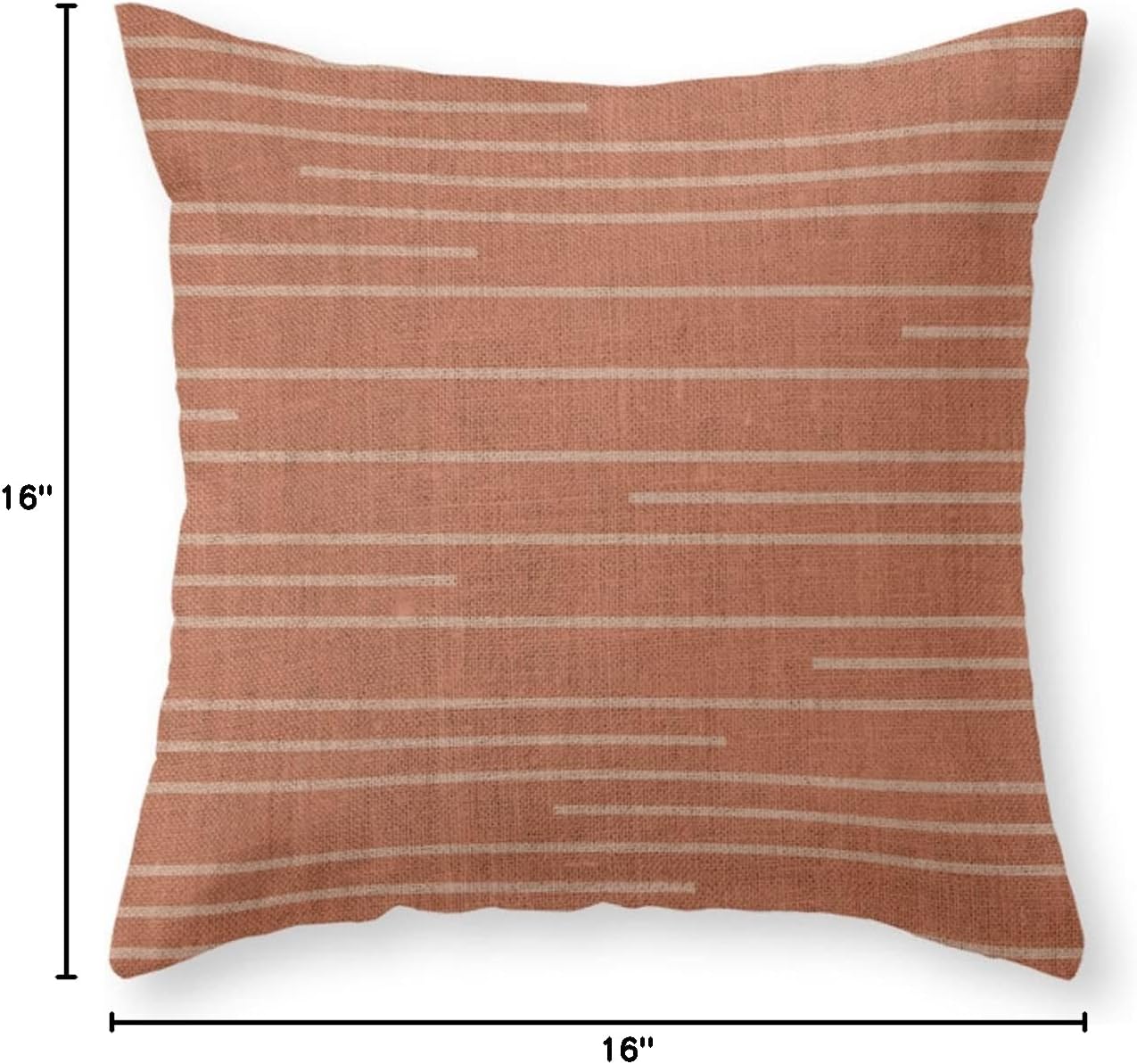 Society6 Geometric Art, Colorful Stripes, Terracotta by Megan Morris Throw Pillow - Cover 16" x 16" with Pillow Insert - Indoor Pillow