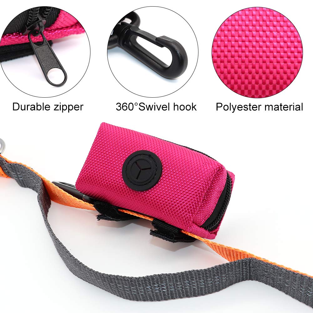JYNXOR Porta Sacchetti Per Deiezioni Canine – 2 Dispenser Con Cerniera, In Tessuto Oxford, Compatibili Con Guinzaglio, Con Moschettone