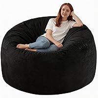 Vista 20 de Silla de Puf de 3 pies, Sillas de Puf Cómodas con Relleno de Espuma Viscoelástica, Sofá de Puf Esponjoso con Funda de Terciopelo Holandés, Sillas