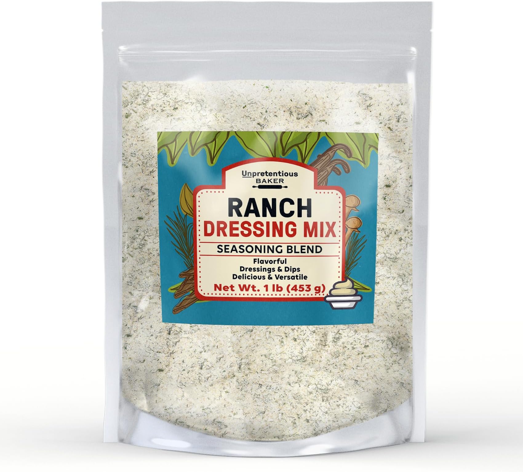Unpretentious Ranch Dressing Mix, 1 lb, Dips & Dressings, Powder Mix, Seasoning Blend (1 Pound)