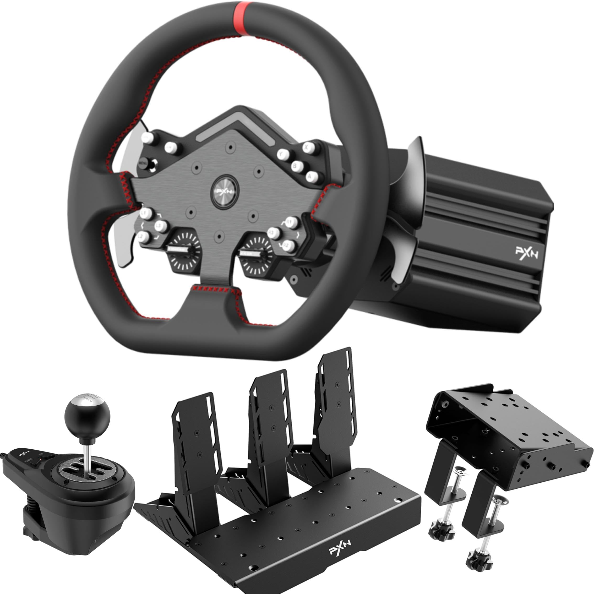 巴　PS4 PXN V12 Lite Gaming Steering Wheel, Direct Drive Servo