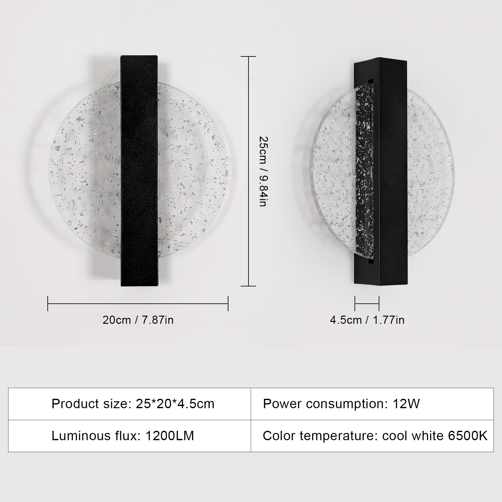 DELIPOP LED Wall Lights Indoor, 12W Round Modern LED Wall Lamp Acrylic - Image 4