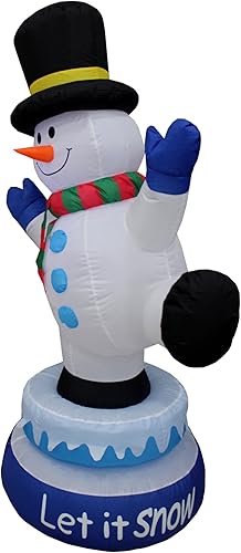 Miniatura 3 de Muñeco de nieve inflable de Navidad animado iluminado de 5 pies de alto con sombrero, luces LED, decoración de vacaciones para interiores y